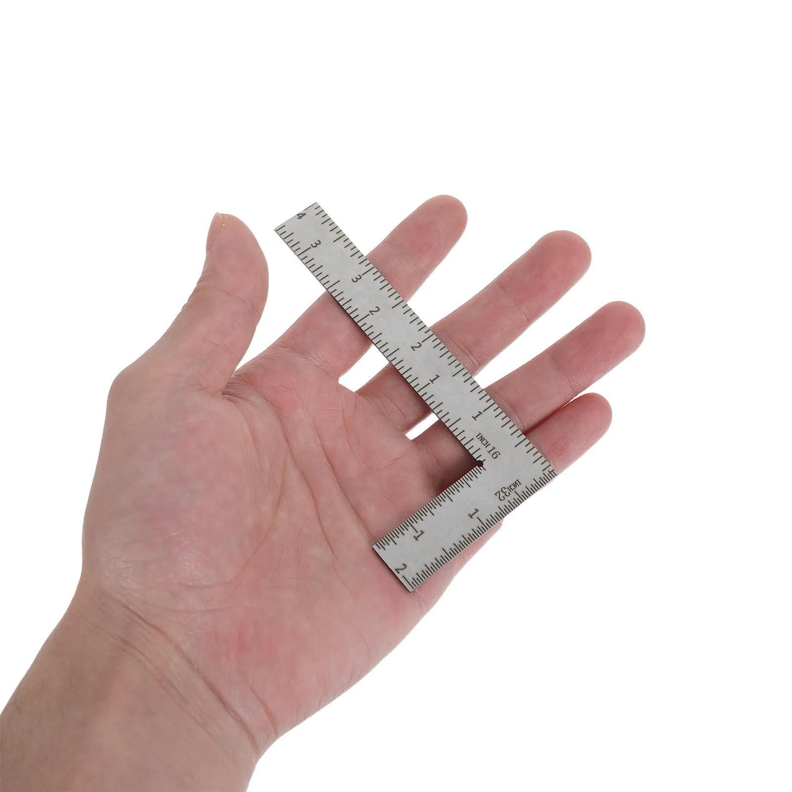Stainless Steel -Shaped Square Ruler 4x2 Inch Multifunctional Right Angle Measuring Tool for Carpentry Woodworking