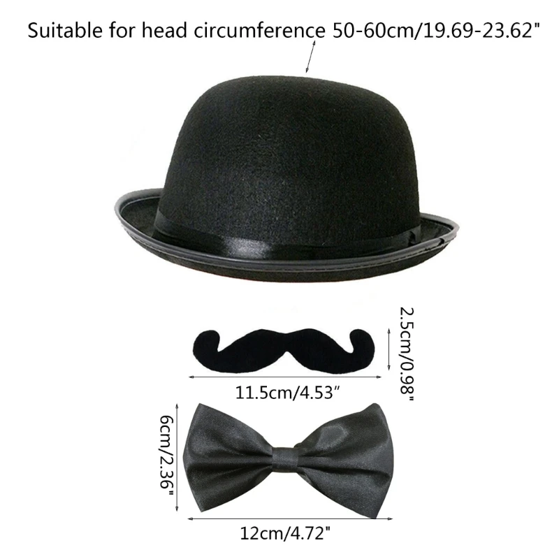 Chapeau magicien des temps modernes, fausse moustache, nœud Costume Cosplay, accessoire fête