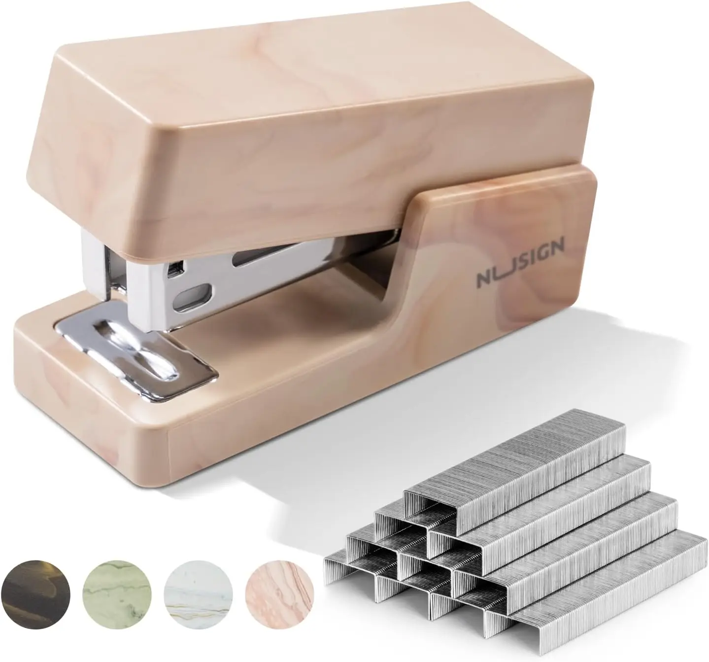 

Мини-степлер с 830 скобами, компактный настольный инструмент в цвете тонкий коричневый, вмещает 25 листов