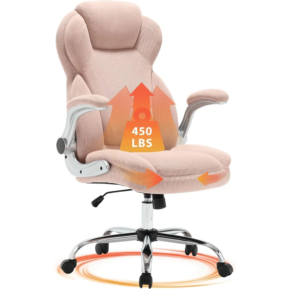 

big and tall executive office chair, heavy duty desk chair with 23" wide seat, flip-up armrests for computer game chair, adjusta