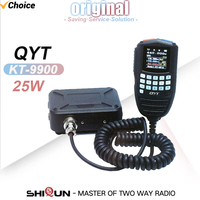 QYT KT-9900 Mini Mobile Ham Radio KT-WP12 Car Transceiver LCD Hand Microphone 25W Dual Band VHFUHF Long Range WP12 Walkie Talkie