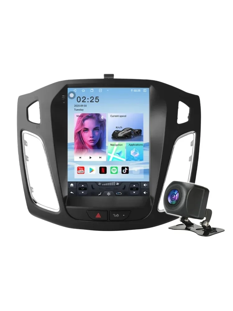 Android Autoradio 9 Zoll für Ford Focus 3 Mk3 2011-2019 Kabelloses CarPlay Android Auto GPS-Navigation Bluetooth FM RDS WiFi Multimedia-Player