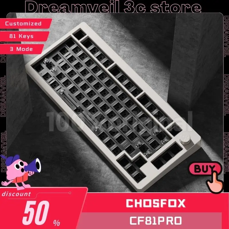 

CHOSFOX CF81pro Mechanical Gamer Keyboard 3Mode USB/2.4G/Bluetooth Wireless Keyboard 81Keys Hot-Swap Custom Gaming Keyboard Gift