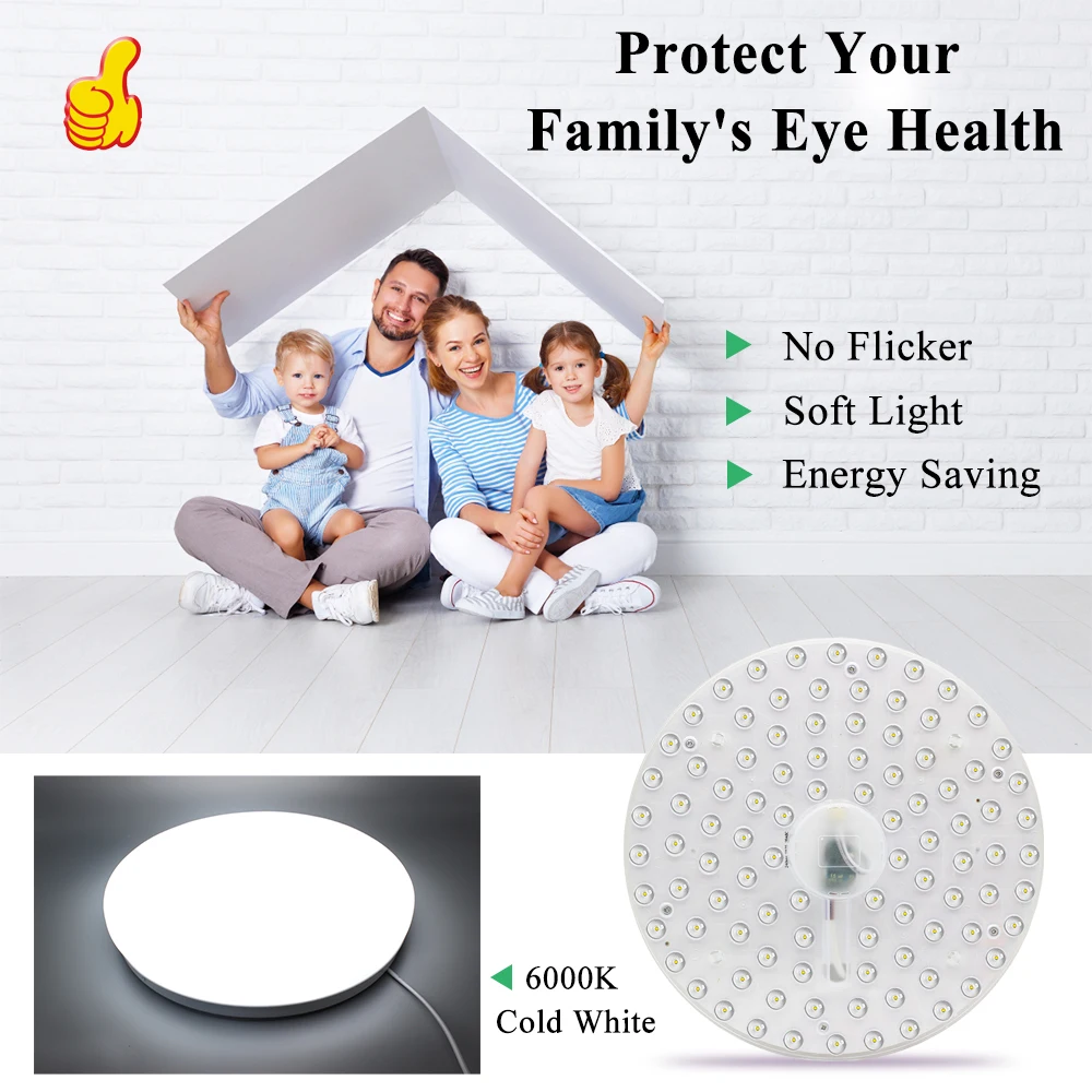 Ceiling Lamp Led Panel 220V Replacement Led Module 48W Round Led Light Panel Board 6000K Energy Saving Module For Ceiling Lights