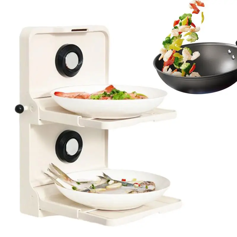 

Wall-Mounted Kitchen Food Prep Trays Suction Cup Kitchen Side Dish Storage Rack No Punch Multi-functional Strong Load-Bearing