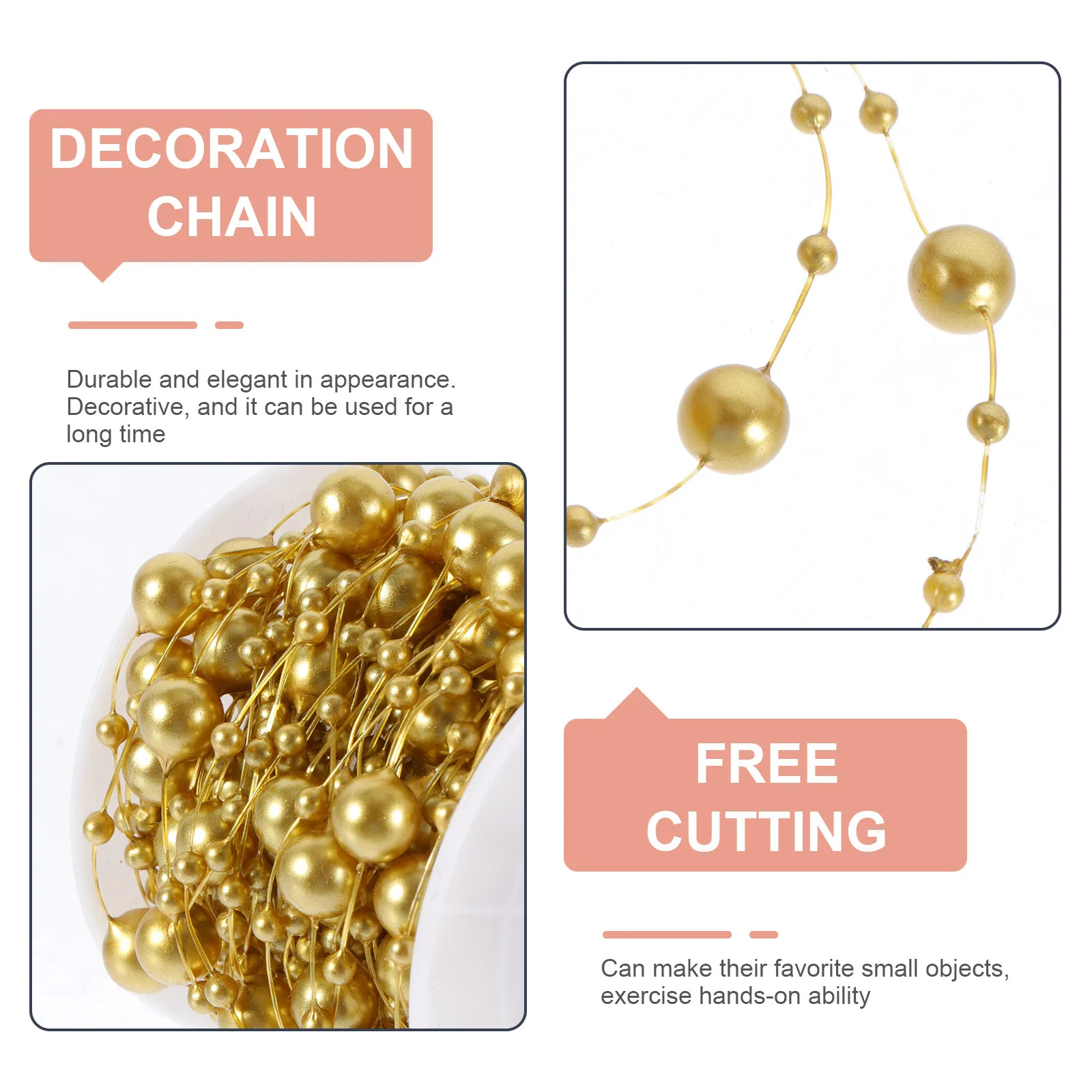 1 rolle Künstliche Perle Perlen Kette Glänzende Diy String Für Hochzeit Urlaub Dekor Girlande Hause Party Liefert Perlen Strang