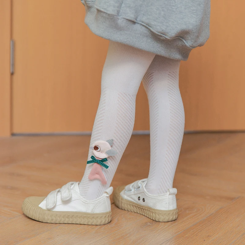 Little Girls Summer Three Dimensional Cartoon Bird Breathable Anti Mosquito Pantyhose Light Thin Elastic Skin-Friendly Leggings