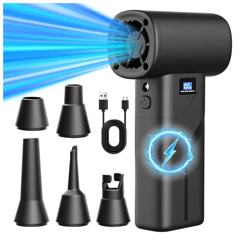 

B08B-Air Duster Vacuum Fan 110000RPM Turbo Fan Blower Portable Handheld Powerful Air Blower 40000Mah Battery
