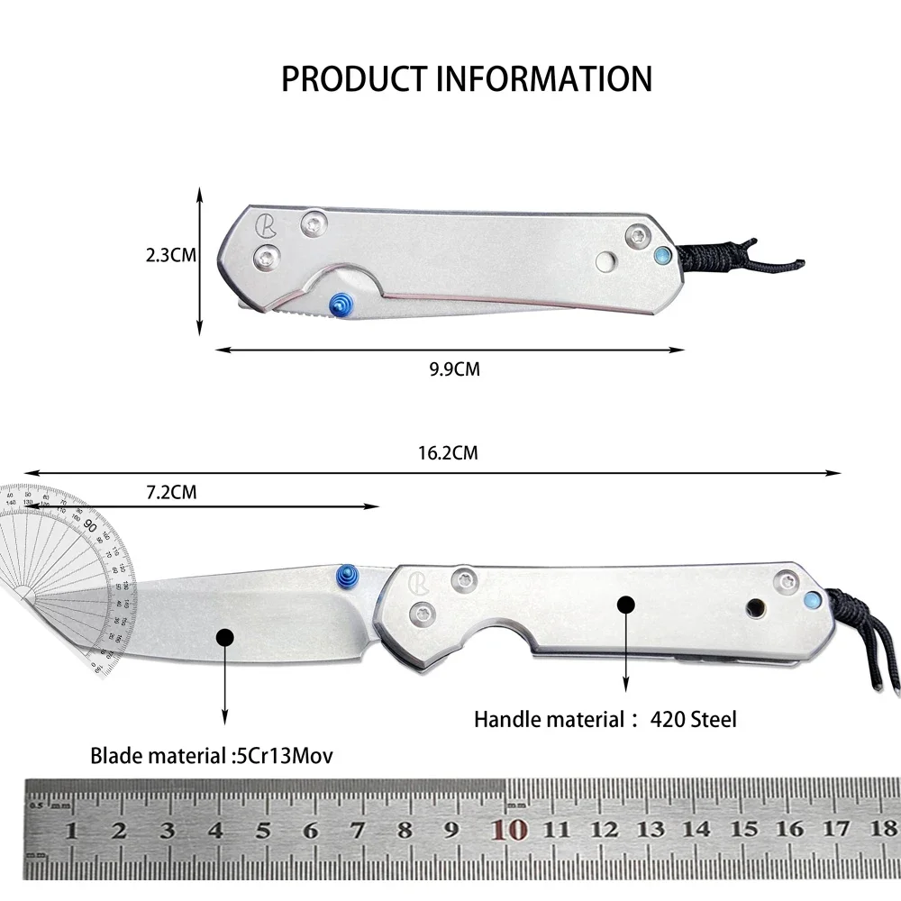 Chris Reeve CR EDC Sharp Pocket Folding Knife 420 All Steel Handles Tanto Blade Outdoor Tactical Tool Camping Hunting Knives