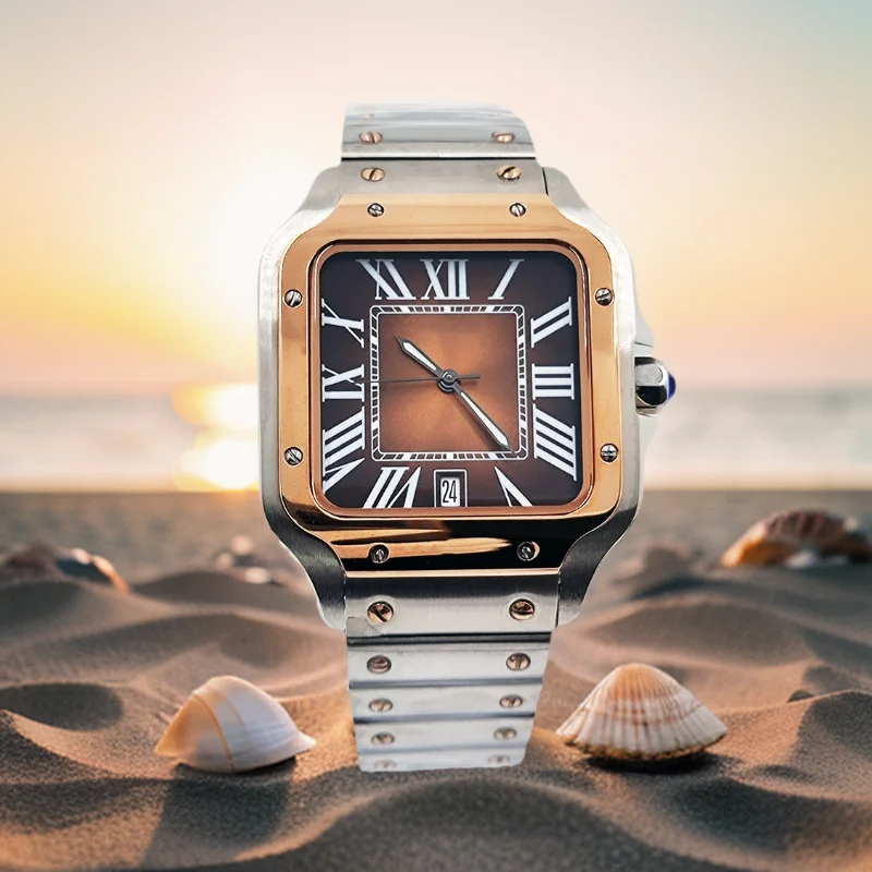 Relógio sandus nh35 mais vendido para homens e mulheres, 38mm 34mm quadrado automático mecânico de tira de aço de alta qualidade relógio de luxo