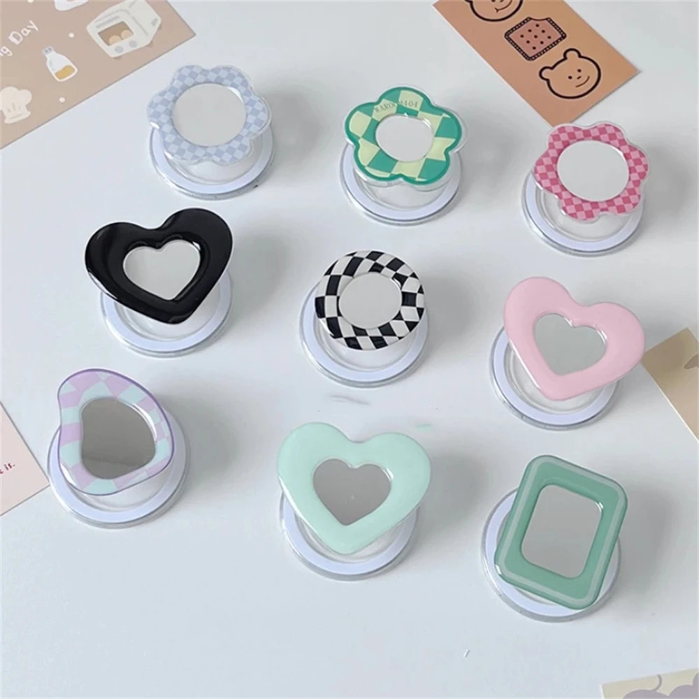 Cute 3D Love Heart Flower For Magsafe Wireless Charge Phone Griptok Grip Tok For iPhone15 Magnetic Case Folding Finger Stand