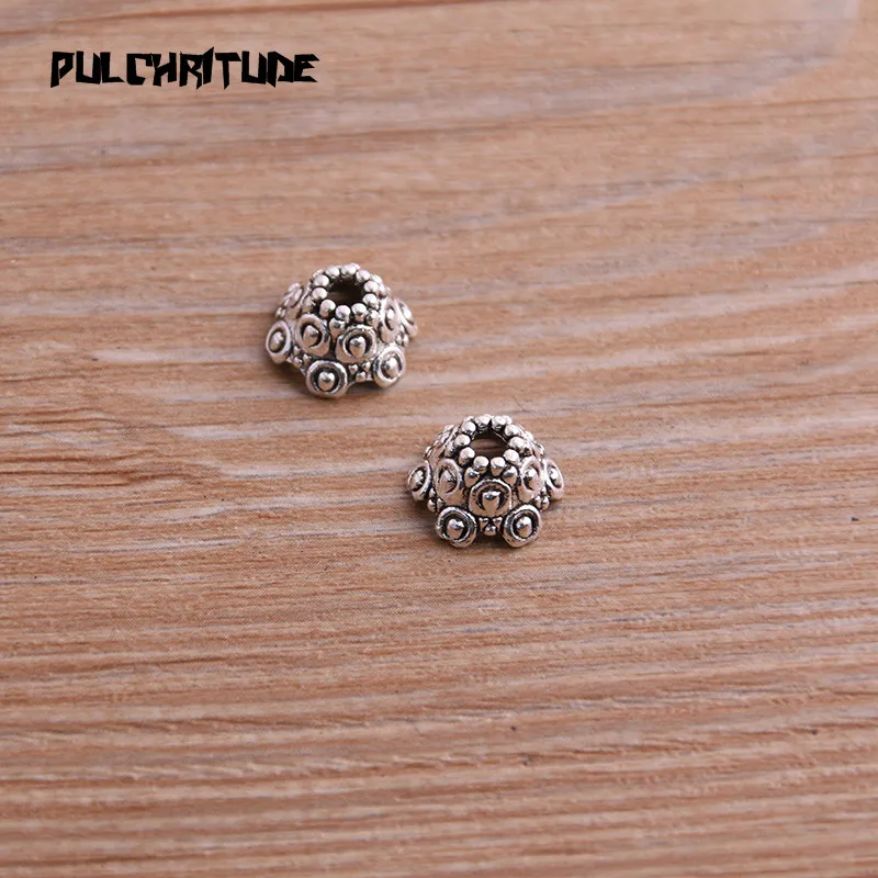 20pcs 6*11*11mm Two Color Receptacle Hollow Flower DIY Spaced Jewelry Accessories Charms For Jewelry Making