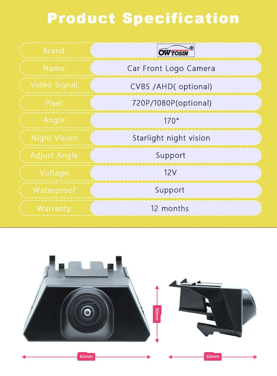 1920*1080P AHD 170°Front Logo View Camera For Toyota Land Cruiser 200 LC200 2012 2013 2014 2015 Vehicle Parking Car Camera