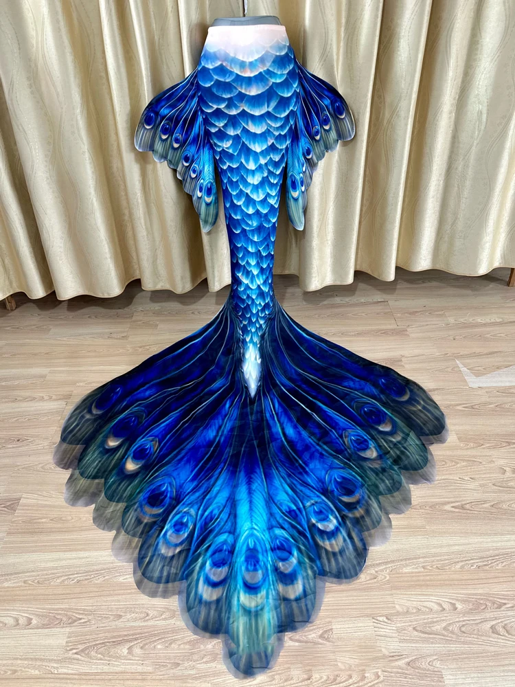 Mermaid Swimsuit Plus Sutiã adulto, peixe pavão cauda grande, cosplay de natação de verão de alta qualidade, maiô de 2 peças, novo produto