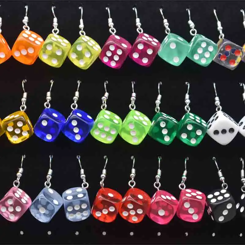 10pcs 14mm Cute Mini Colorful Dices Charms For DIY  Earrings Necklace Jewelry Accessories Finding