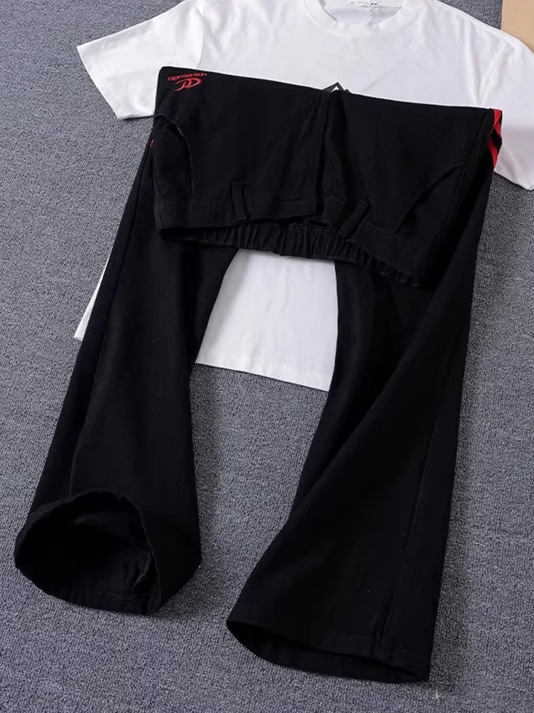 

Cleanfit American Sle Slim Fit Tee Bars Patterned Patchwork Striped Men's Jeans High Waist Straight Leg Long Trousers