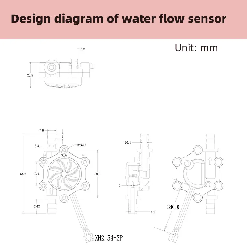 Magnetic sensor POM material DC 3-24v water flow sensor coffee machine filter flow switch precise measurement and easy installat