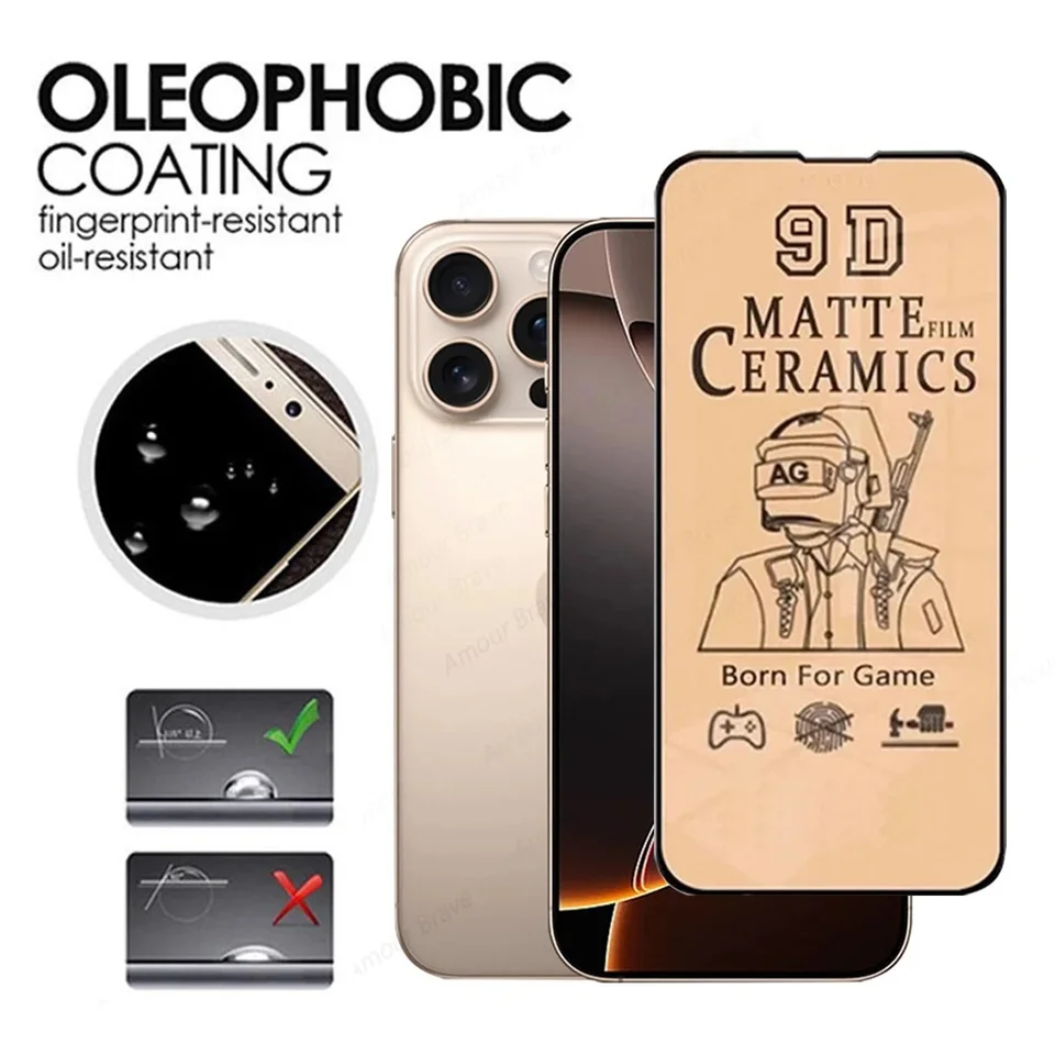 Protector de Pantalla de Cerámica para iPhone 17 16 15 14 13 Pro Max, Película de Cerámica Mate para iPhone 11 12 17 Pro, Película Suave, No es Vidrio 4
