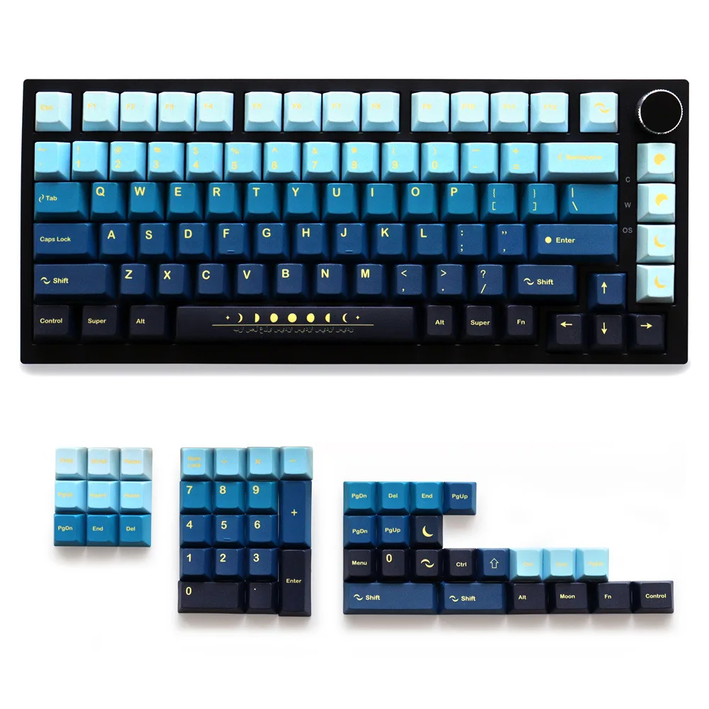Moonrise keycap 129 keys PBT material Original height Five-sided sublimation process Highly suitable for mechanical keyboard