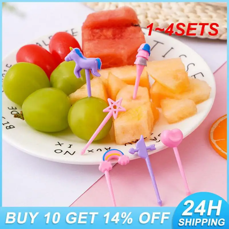 1~4SETS Childrens Fork Creative Design 51.5cm Birthday Cake Decorating Fork Smooth 0.8g/piece Pleasure Cake Toothpicks