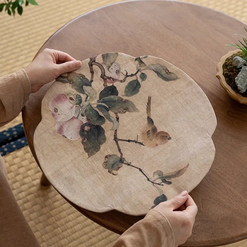 Gambiered Guangdong Gauze Chinese Flowers Tea Mat Tea Accessories Tapestry Birds Table Mat Upholstery Tea Ceremony Teaware