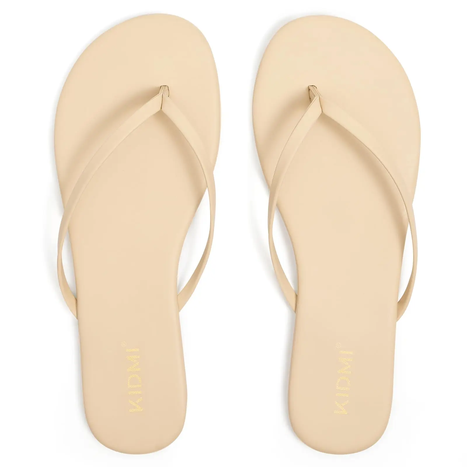 Litfun Classic Flip Flops For Women Vegan Leather Beach Sandals Flat Light Thong Women's Slides Rubber Sole Outdoor Slippers