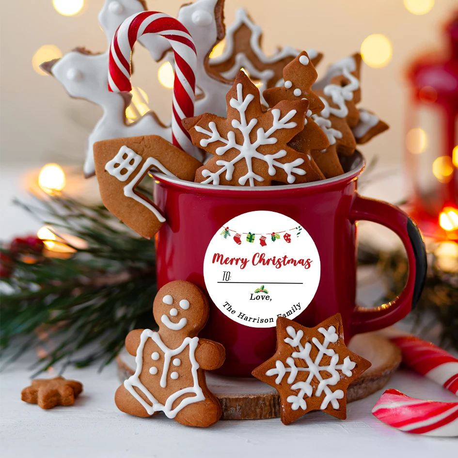 Personalisierte Weihnachts-Happy-Muster-Geschenk-Empfänger-Namensaufkleber, dekorative Aufkleber für Festival-Party-Geheimnis-Geschenke