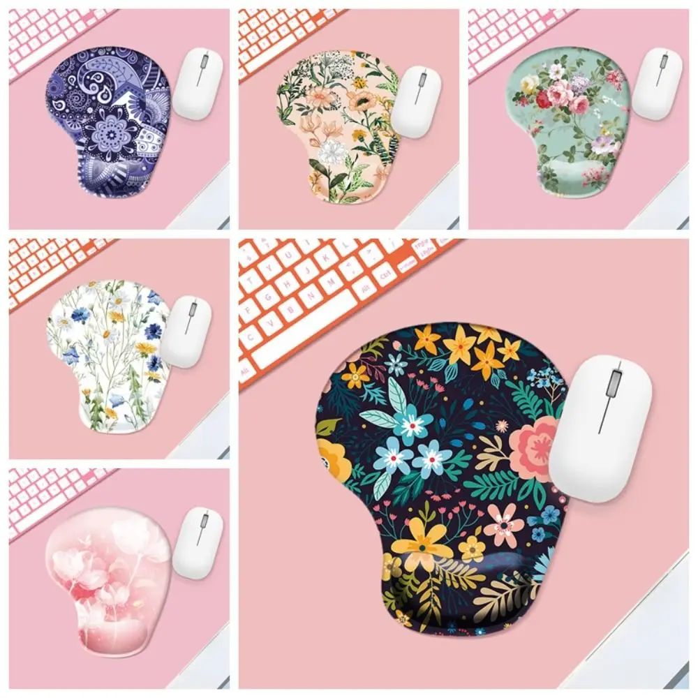 大理石模様のリストレストマウスパッド油絵ノンスリップゲーミングマウスパッド人間工学に基づいた快適なオフィスアクセサリーユニバーサル