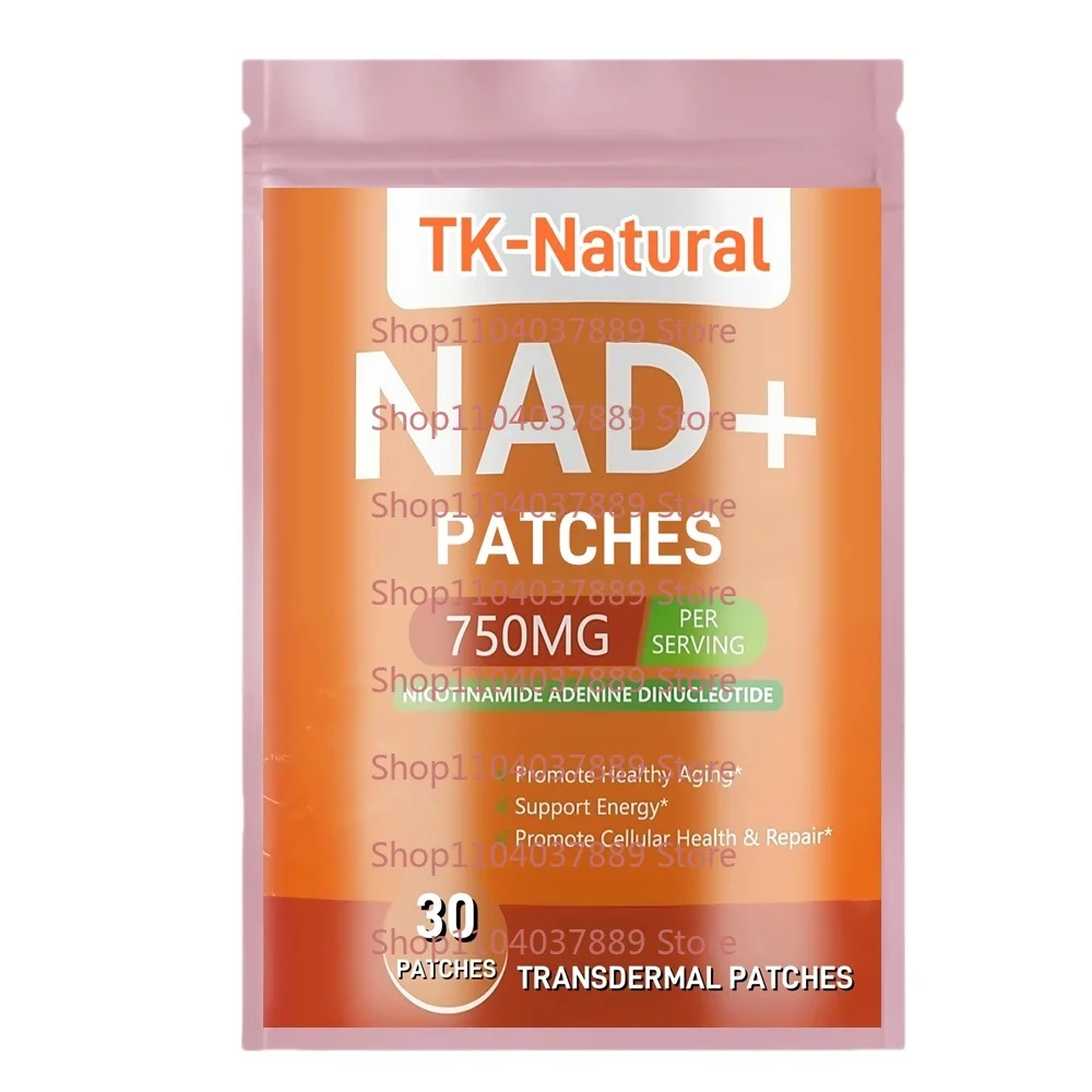 

30 пластырей NAD Resveratrol Transdermal Patches с витамином B3 D3, натрия, цинком, поддержкой сотового здоровья, энергии и ремонта ДНК