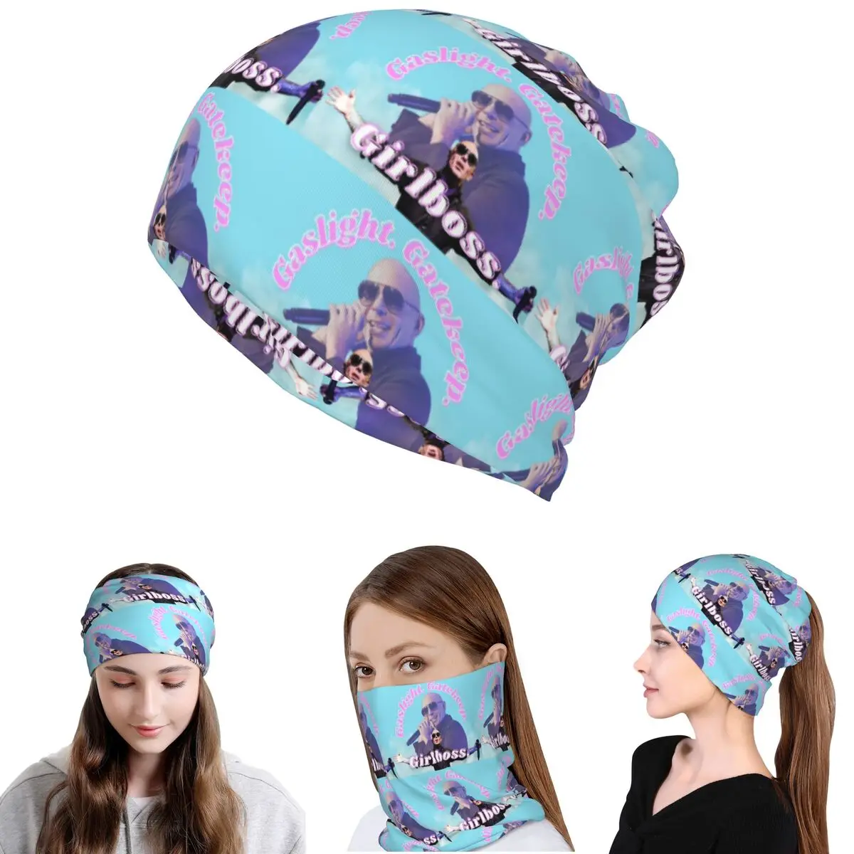 

Mr. Worldwide Says To Girlboss Bandana Neck Gaiter Mask Scarf Multifunction Face Mask Beanies Hat for Men Women Adult Washable