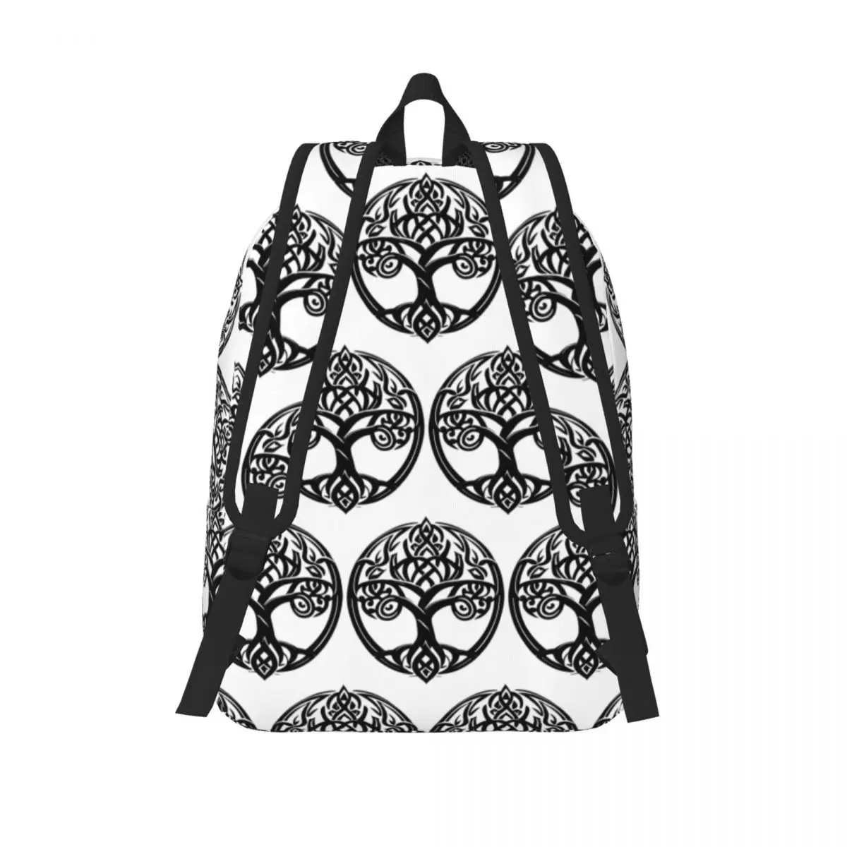 حقيبة ظهر شجرة الحياة مع Triquetra On Futhark Daypack سعة كبيرة للأولاد والبنات حقيبة كتب مدرسية حقائب كتف للرجال والنساء