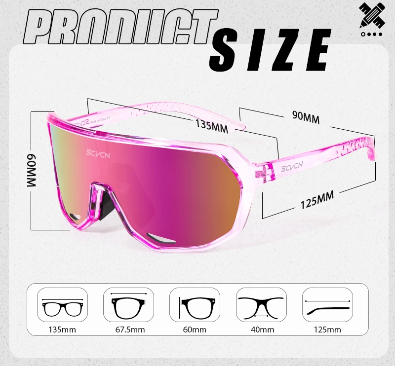 SCVCN Sportbrille UV400 Radsport-Sonnenbrille für Herren und Damen Modische Shades MTB Mountainbike Rennrad 2026 Eyewear Schutzbrille – Detail 3