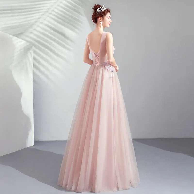 Vestido de noite banquete anfitrião novo casamento noivado vestido de dama de honra banquete estilo presidente reunião anual luz vestido de casamento