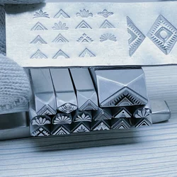 1PC Triangle Pattern Metal Stamping Tool Jewelry Making Stamper Steel Punch DIY Logo Silver Leather Good Craft Pressing Bracelet