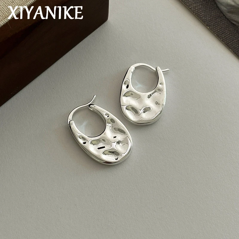 

XIYANIKE Geometric Irregular Lava Hoop Earrings For Women Summer Fashion New Jewelry Bosom Friend Gift Party серьги женские