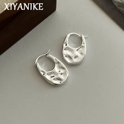 XIYANIKE Geometric Irregular Lava Hoop Earrings For Women Summer Fashion New Jewelry Bosom Friend Gift Party серьги жен