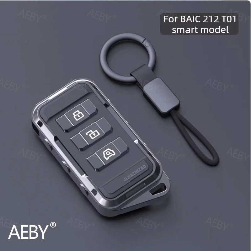 

For BAIC 212 T01 2024-2025 Fully protected metal key case,Aluminum keychain cover,Anti-fall and anti-scratch,full package