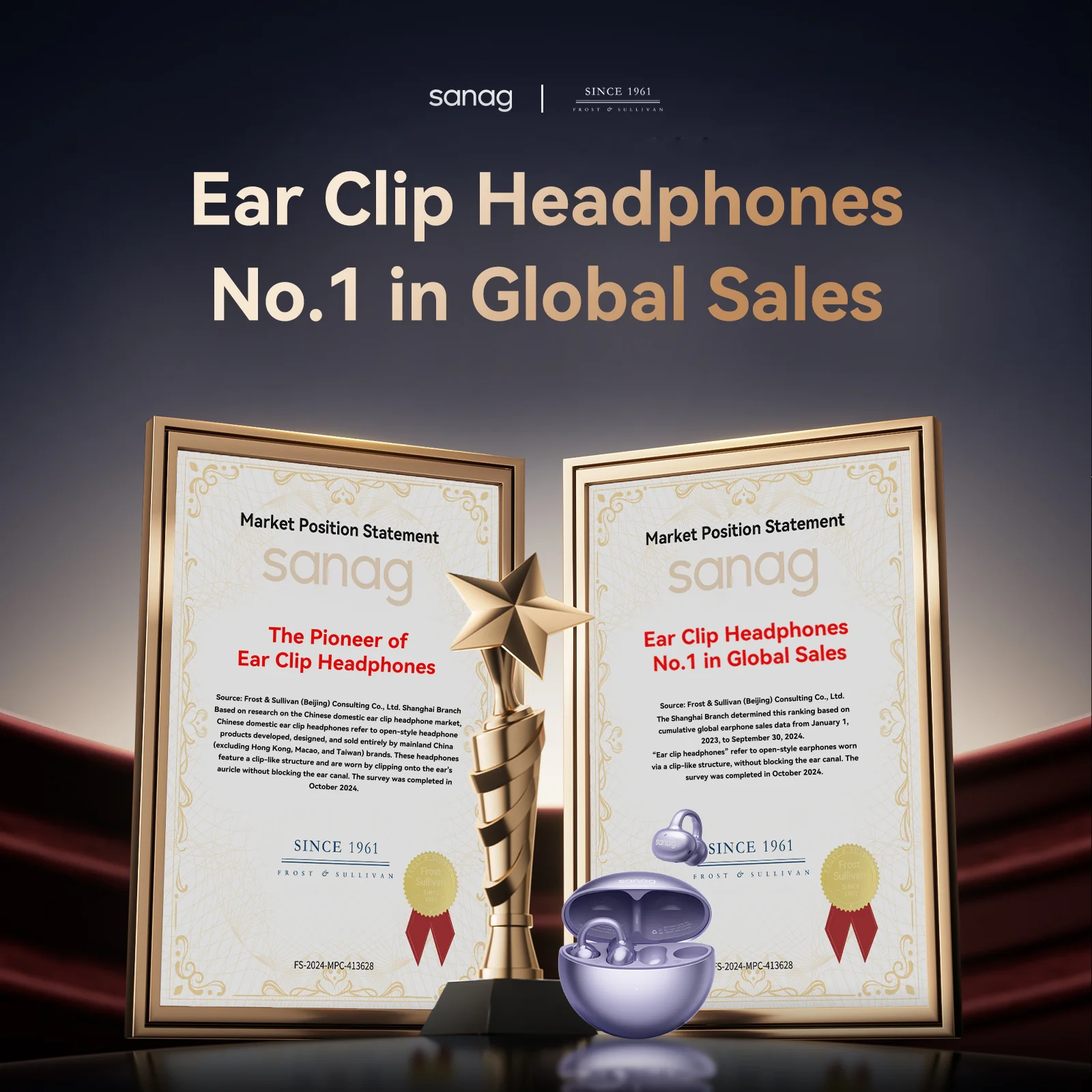 Sanag S6S Free Clip Open Ear Earphone Ear Clip 3D Stereo Sound Bluetooth Headphones OWS Sport Wireless Headset TWS Earbuds
