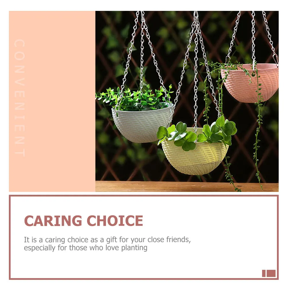 

5Pcs Hanging Flower Basket Self-Watering Planter for Home Office Garden Chlorophytum Plant Pot Wall Mount Decor Container