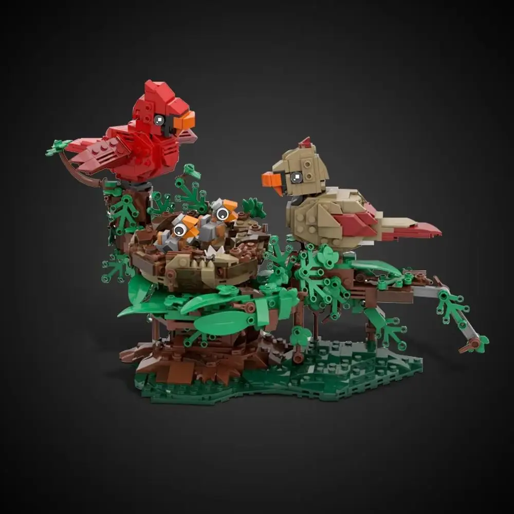 

MOC-221935 Модель-конструктор «Гнездо северных кардиналов»: Кирпичики для сборки гнезда северных кардиналов, игрушки для детей, подарки на день рождения