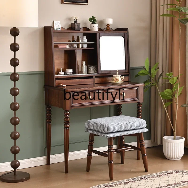 2003 Medieval French solid wood dressing table dressing table American retro dressing table living room