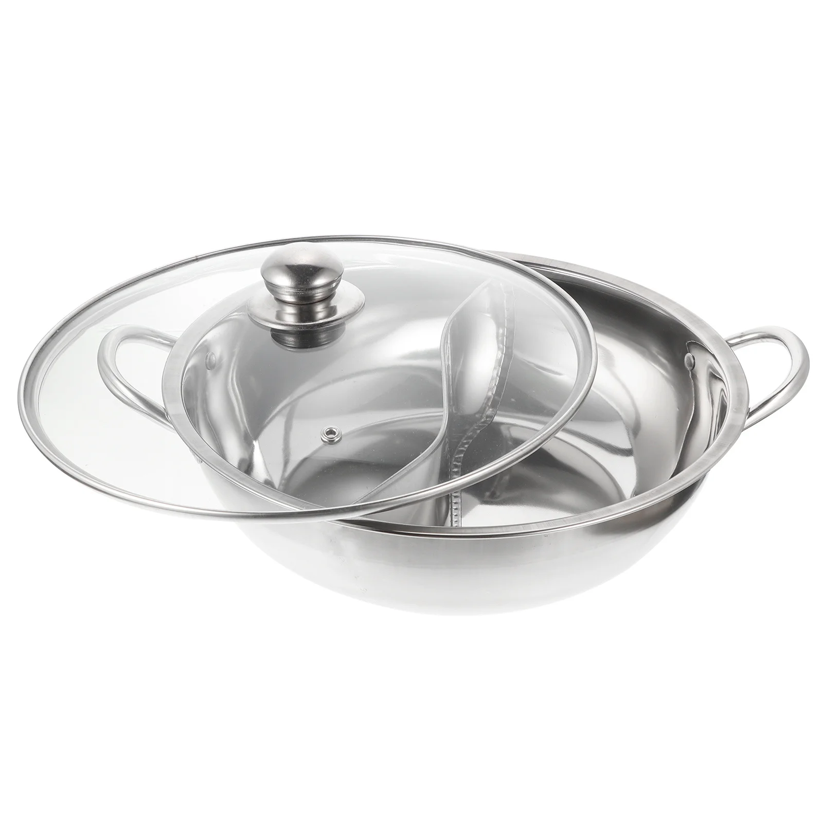 

1 комплект из нержавеющей стали с двойным вкусом, бытовая кастрюля с разделенной кастрюлей для индукционной газовой электрической плиты