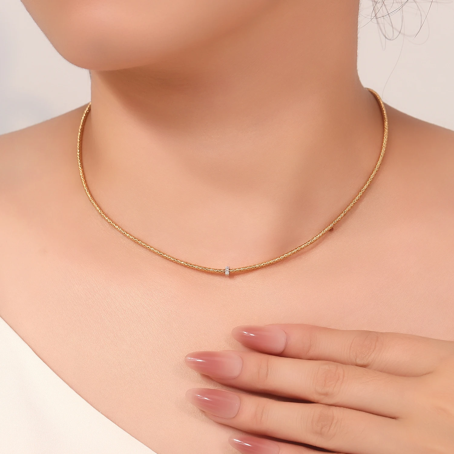 

Роскошное ожерелье в стиле прованс, 18-каратное золото, лабораторные бриллианты, веревочная цепочка, аксессуары, повседневное ожерелье, женское ожерелье на годовщину свадьбы, рождественские подарки