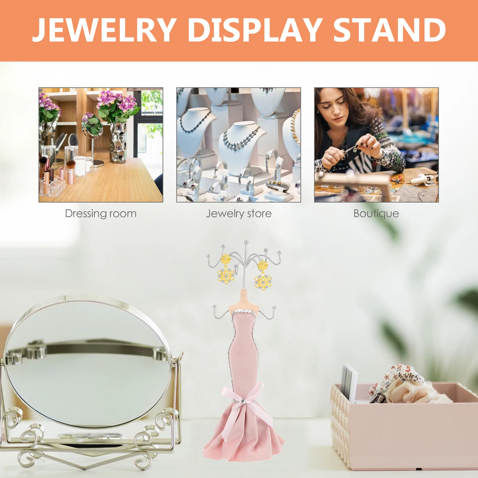 

Jewelry Organizer Rack Necklace Stand Holder Display For Bracelets Rings Earrings Storage Wedding Christmas Gift Jewelry Display