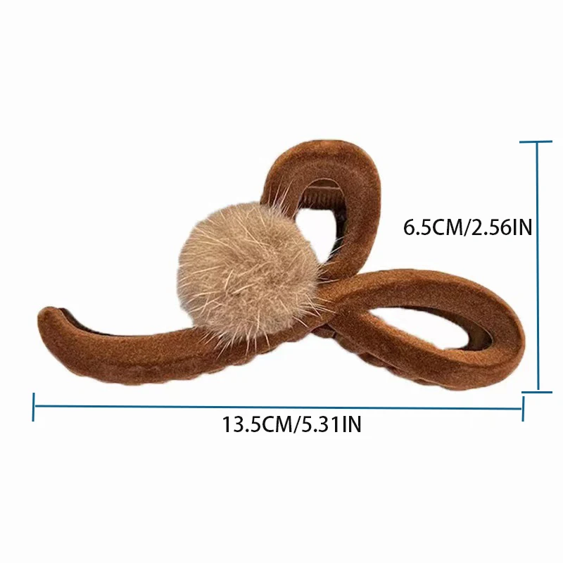 Velvet Hair Ball Grabber Large Shark Clips Hairpin Women's French Elegant Hairpin Korean Hair Accessories Female Headwear Gifts