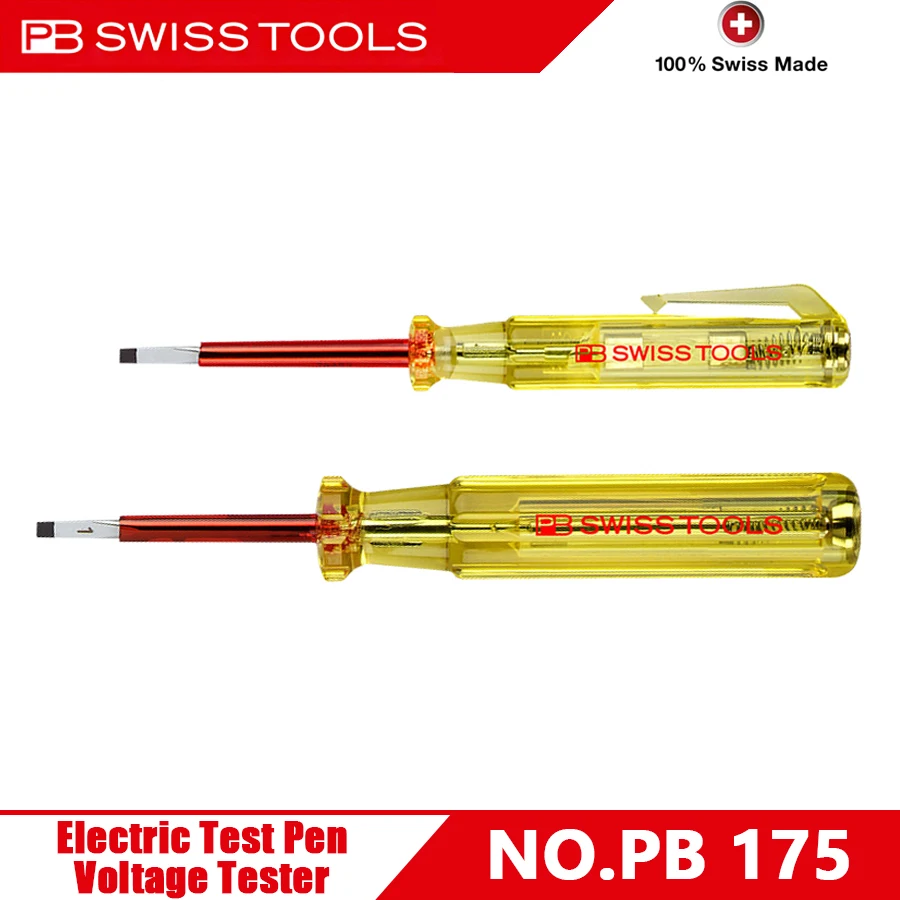 PB SWISS TOOLS Electric Test Pen Electric Screwdriver Voltage Tester Handle Material Made of Plastic Hand Tools NO.PB 175 Series