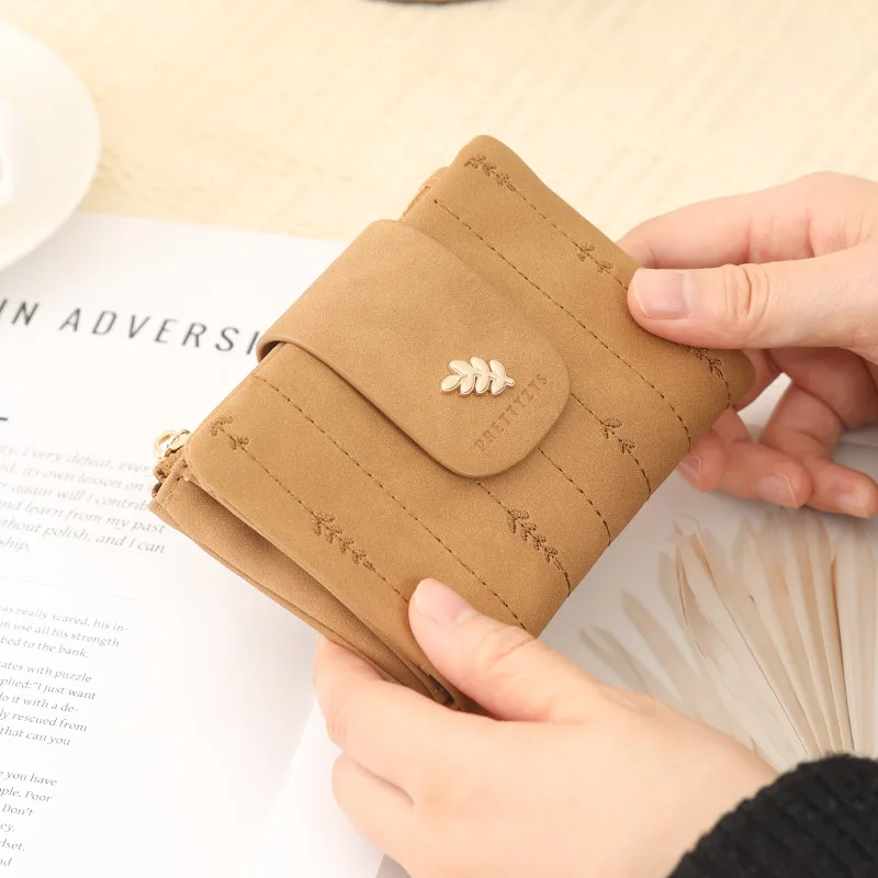 

New Women's Wallets Print Flower Short Wallet For Woman Zipper Small Coin Purse Ladies Wallet PU Female Leather Card Holder