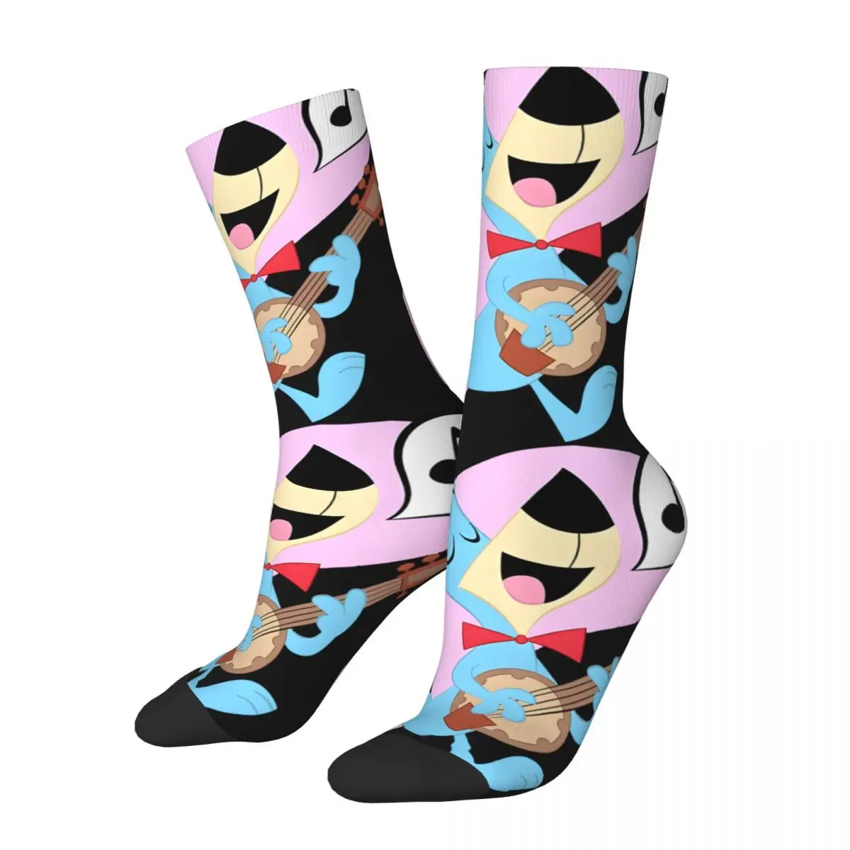 Funny Happy Singing Men's Socks Vintage Harajuku H-Huckleberry Hound Show Hip Hop Novelty Casual Crew Crazy Sock Gift Printed