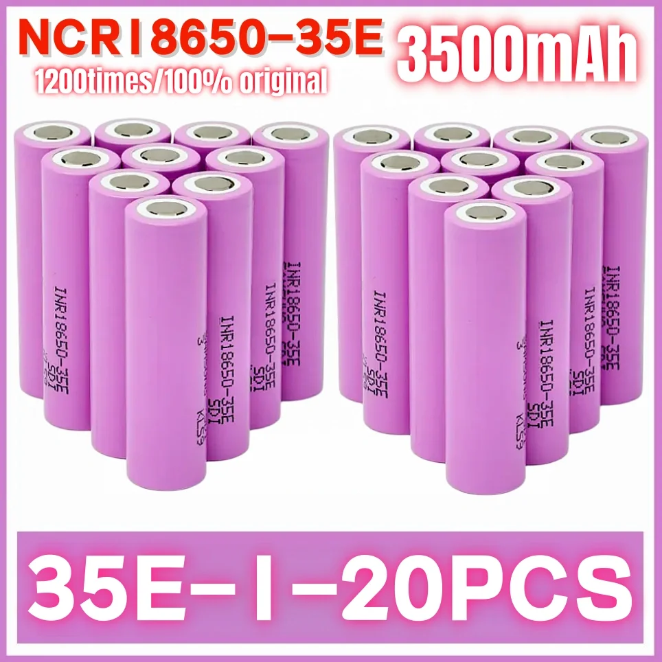 35e Lithium Ion 18650 Rechargeable Batteria 3.7V 3500mah INR18650 BatteryHigh Power Discharge for Electrical Tools Vehicle