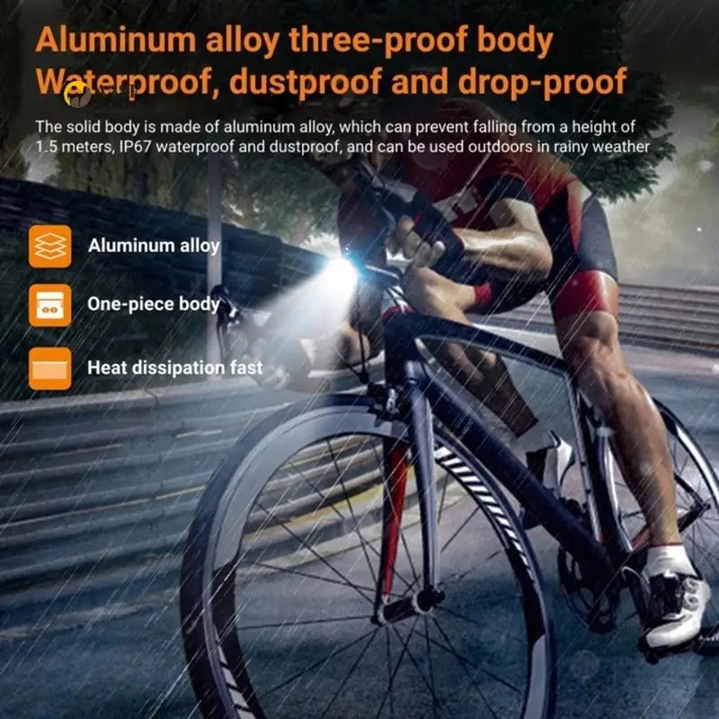 

A48F-1500Lm IP67 Waterproof Fast Charge Bike Headlights Bicycle Front Light Aluminum Alloy Equipment